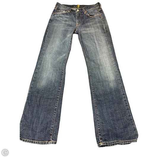 Jeans Flared By 7 For All Mankind In Blue Denim, Size: 8