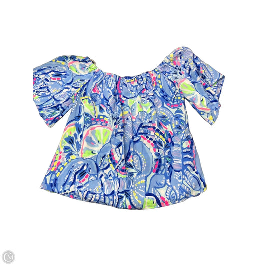 Blouse Designer By Lilly Pulitzer In Blue & Pink, Size: S
