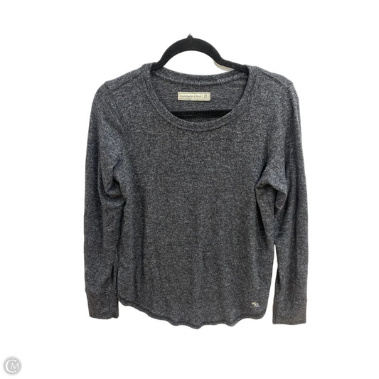 Top Long Sleeve By Abercrombie And Fitch In Black & Grey, Size: M
