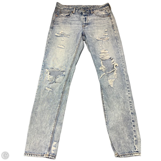 Jeans Straight By American Eagle In Blue Denim, Size: 8