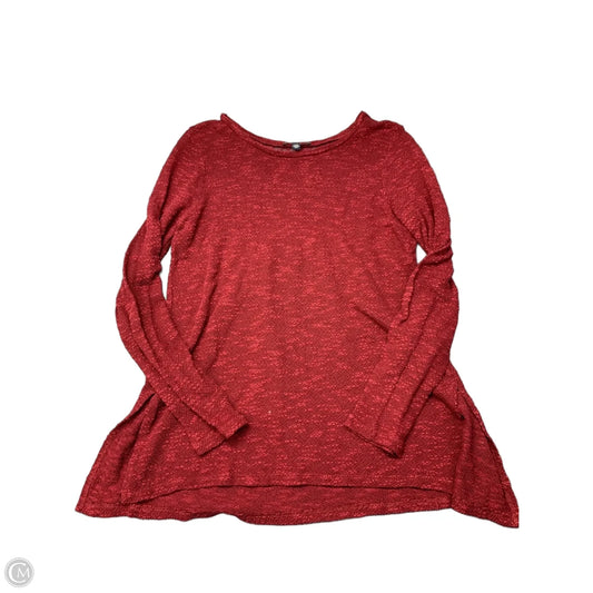 Blouse Long Sleeve By American Eagle In Maroon, Size: L