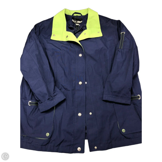 Jacket Windbreaker By Clothes Mentor In Navy, Size: 2x