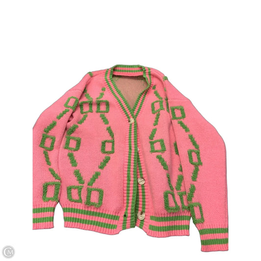 Sweater Cardigan By Clothes Mentor In Pink, Size: Xl