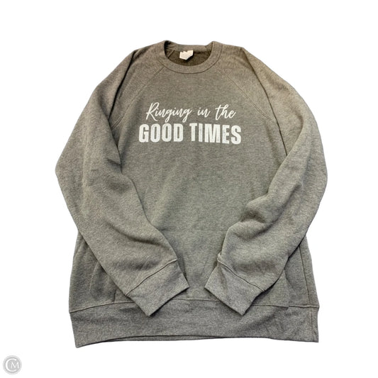 Sweatshirt Crewneck By Bella + Canvas In Grey, Size: L