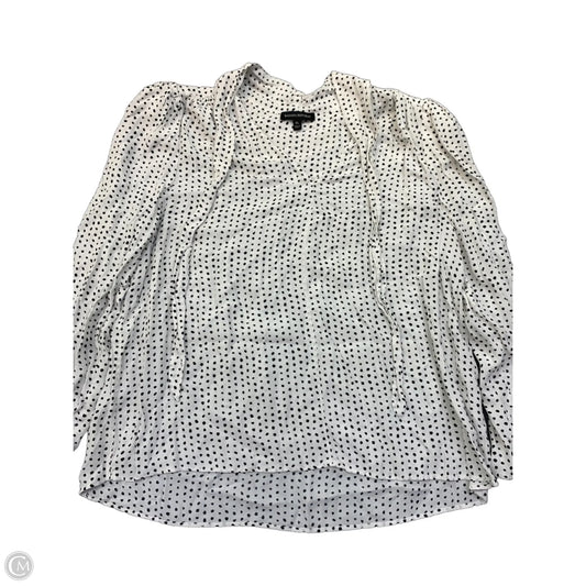 Blouse Long Sleeve By Banana Republic In White, Size: Xl