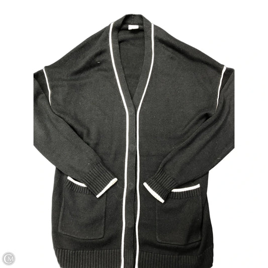 Sweater Cardigan By Cabi In Black & Tan, Size: M