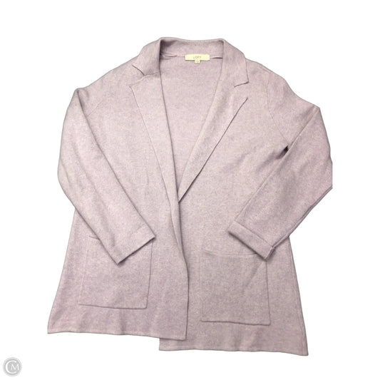 Sweater Cardigan By Loft In Purple, Size: M