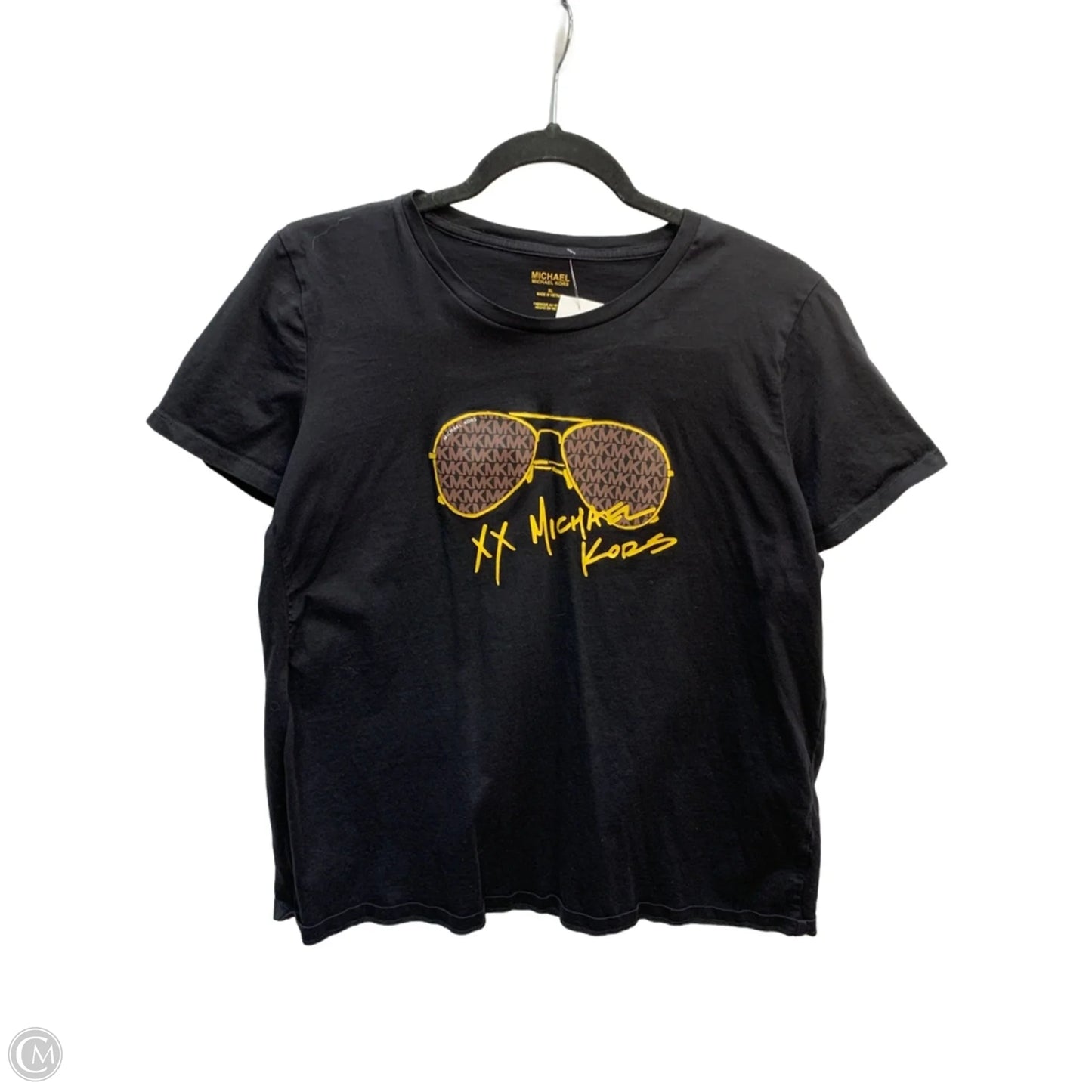Top Short Sleeve By Michael By Michael Kors In Black, Size: Xl