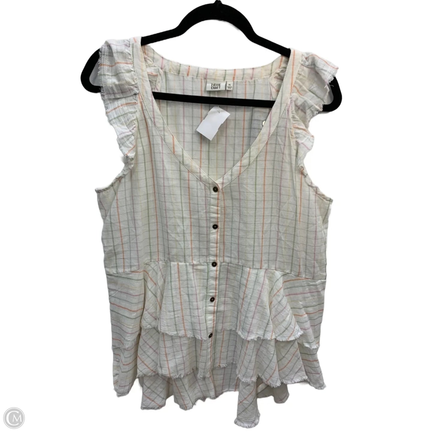 Top Short Sleeve By True Craft In Cream, Size: Xl
