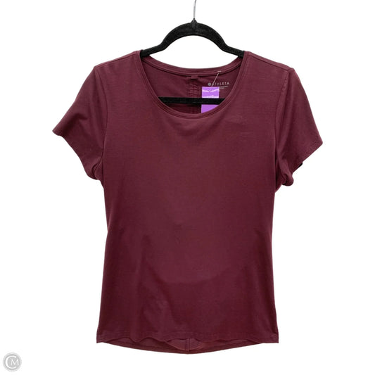 Athletic Top Short Sleeve By Athleta In Maroon, Size: M