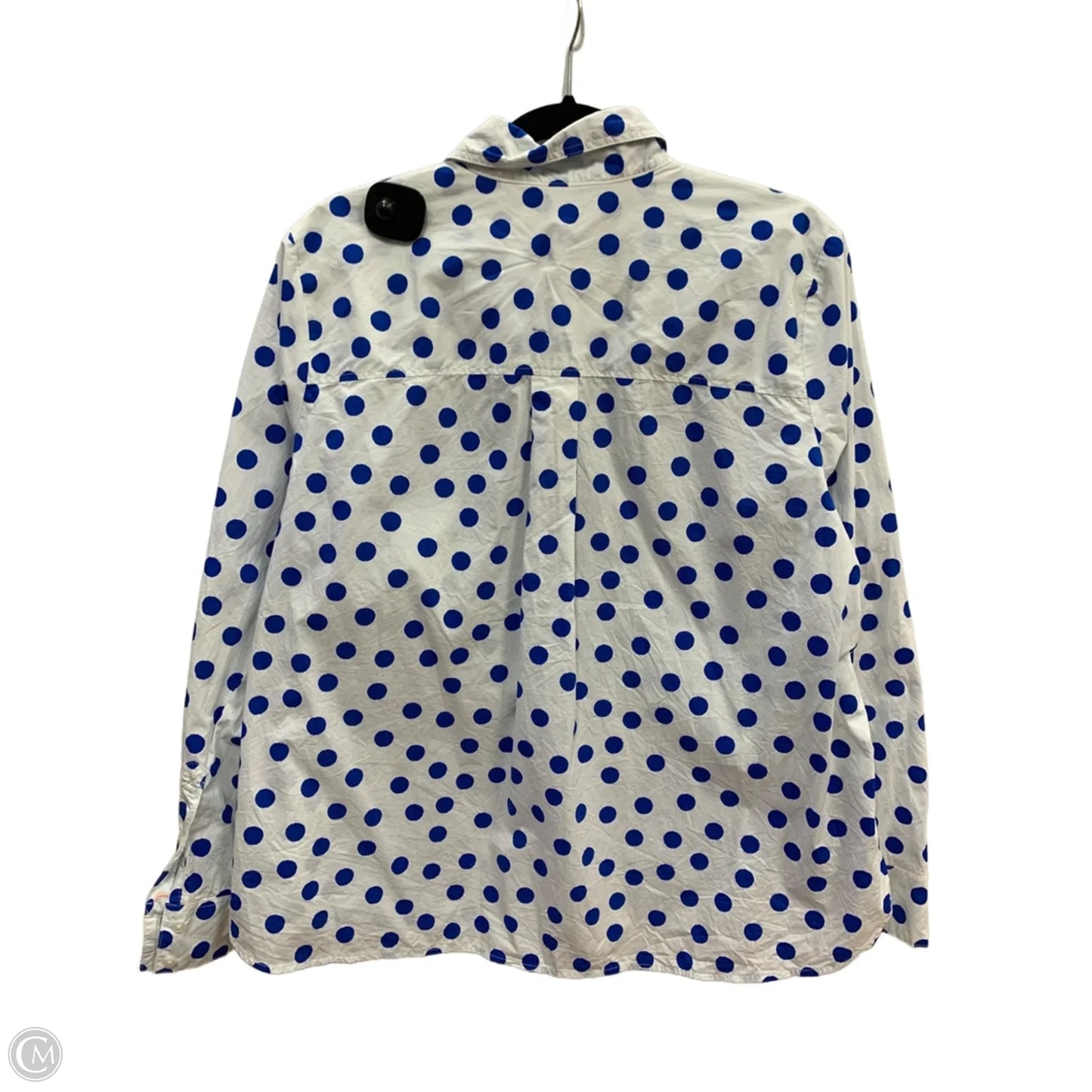 Top Long Sleeve By Boden In Blue & White, Size: 16