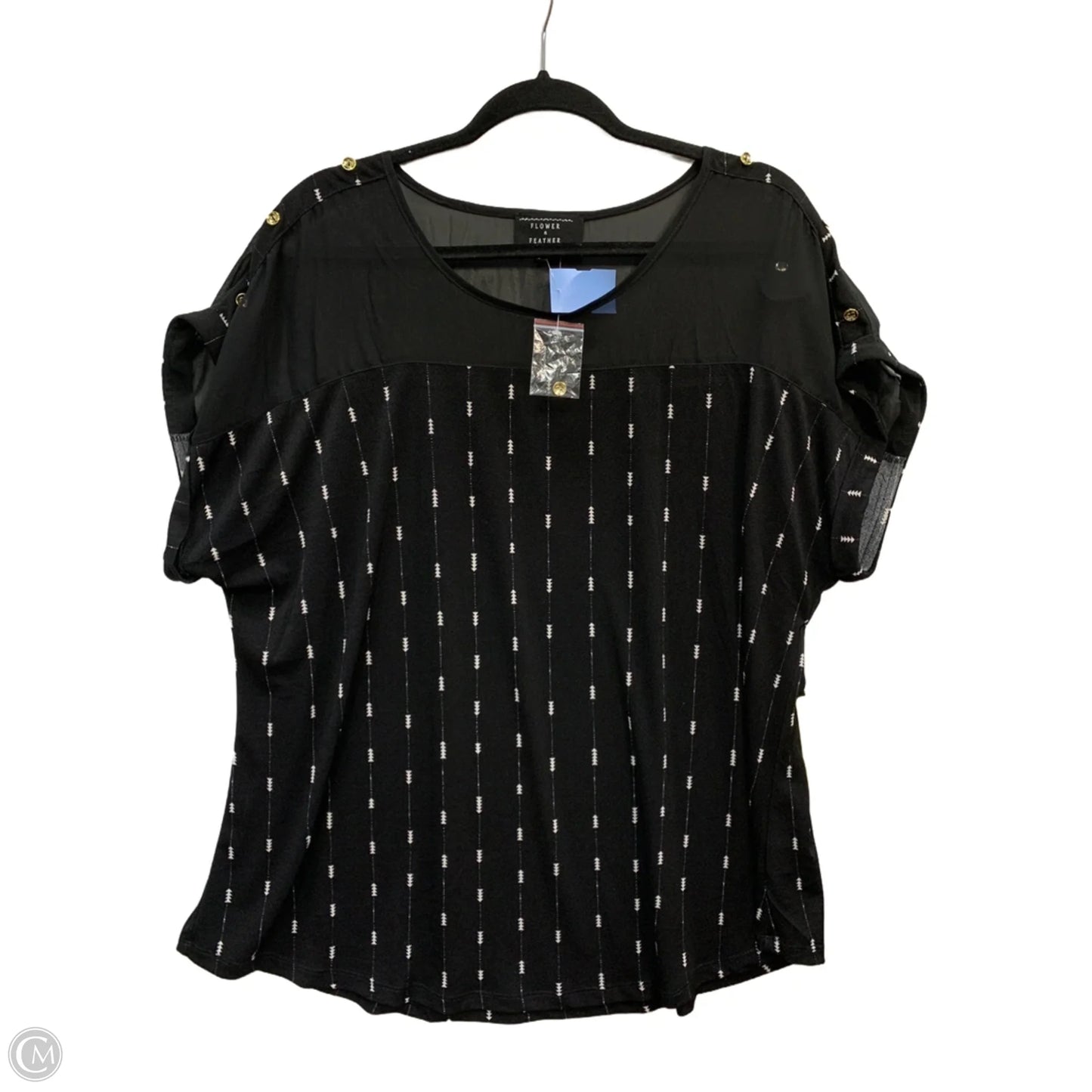 Top Short Sleeve By Clothes Mentor In Black, Size: 3x