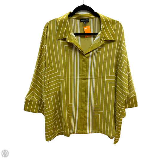 Top Long Sleeve By Cmc In Yellow, Size: 2x