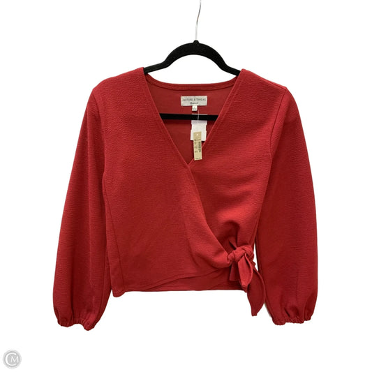 Top Long Sleeve By Madewell In Red, Size: S