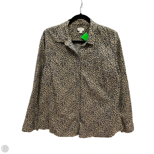 Top Long Sleeve By J. Crew In Animal Print, Size: Xxl