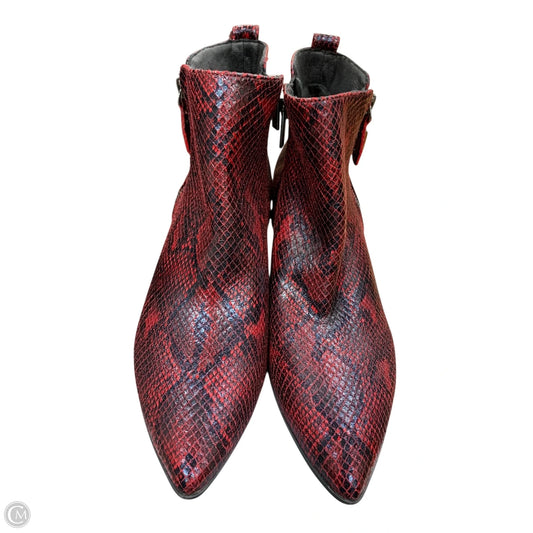 Boots Ankle Heels By Anne Klein In Snakeskin Print, Size: 7