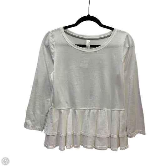 Top Long Sleeve By Anthropologie In White, Size: S