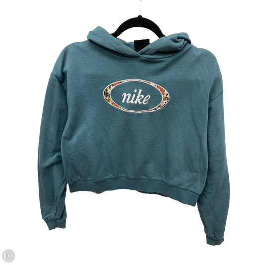 Athletic Sweatshirt Hoodie By Nike In Blue, Size: M