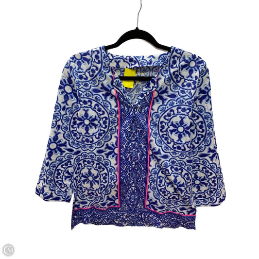 Top Long Sleeve Designer By Lilly Pulitzer In Blue, Size: S