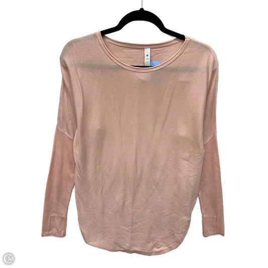 Athletic Top Long Sleeve Collar By Lululemon In Pink, Size: 6
