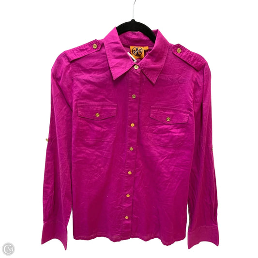 Top Long Sleeve Designer By Tory Burch In Purple, Size: 8