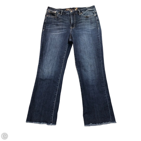 Jeans Cropped By Seven 7 In Blue Denim, Size: 12