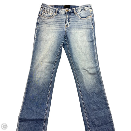 Jeans Straight By Buckle Black In Blue Denim, Size: 12