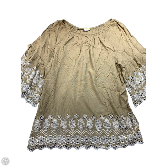 Top Long Sleeve By Clothes Mentor In Brown, Size: Xl