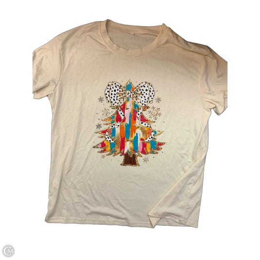Top Short Sleeve By Clothes Mentor In Cream, Size: Xxl