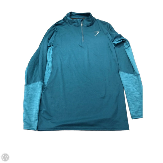 Athletic Top Long Sleeve Collar By Gym Shark In Blue, Size: S