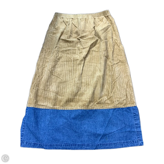 Skirt Midi By Denim And Company In Blue & Brown, Size: L