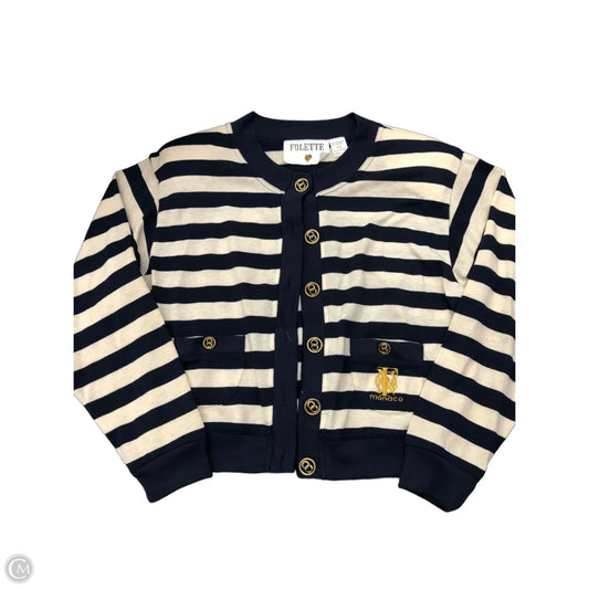 Cardigan By Clothes Mentor In Striped Pattern, Size: L