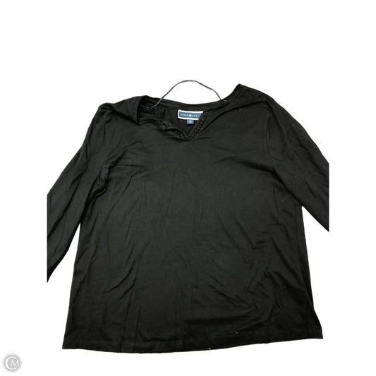Top 3/4 Sleeve Basic By Karen Scott In Black, Size: Xl