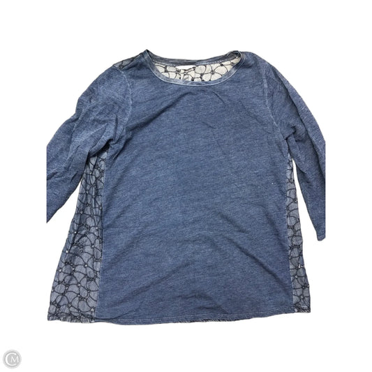 Top 3/4 Sleeve By Crown And Ivy In Blue, Size: L