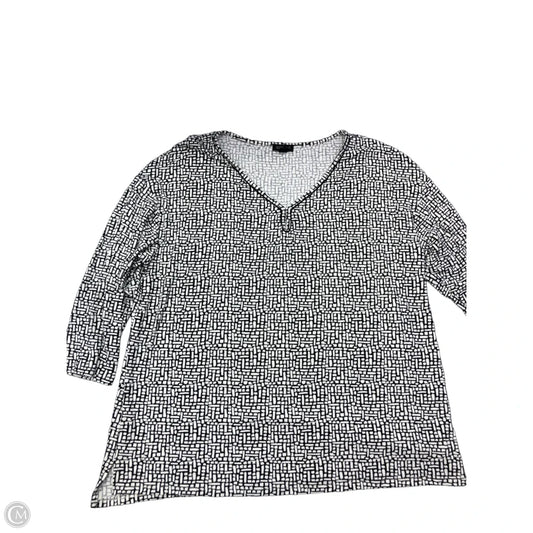 Top 3/4 Sleeve By J. Jill In Black & White, Size: L
