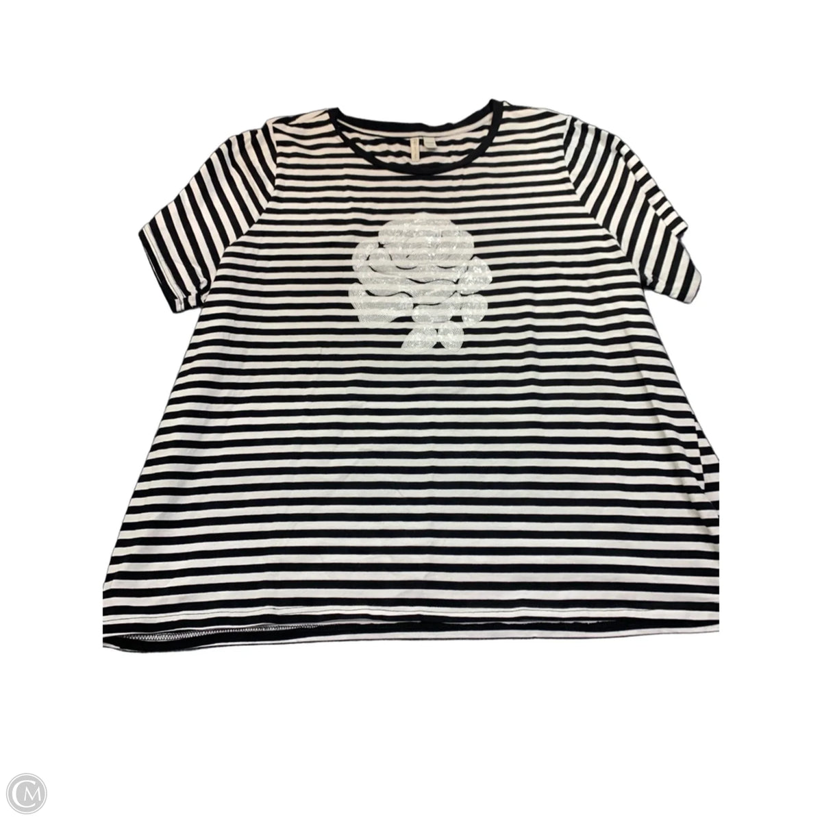 Top Short Sleeve By Cato In Striped Pattern, Size: 22