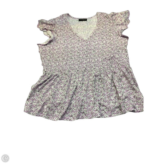 Top Short Sleeve By Lane Bryant In Floral Print, Size: 26
