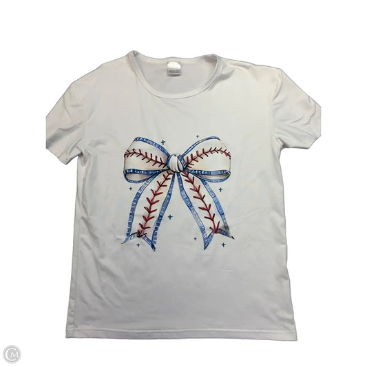 Top Short Sleeve By Clothes Mentor In White, Size: M