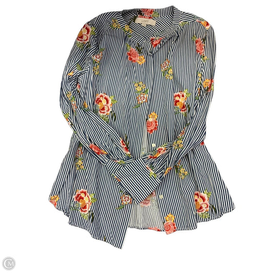 Top Long Sleeve By Loft In Striped Pattern, Size: M