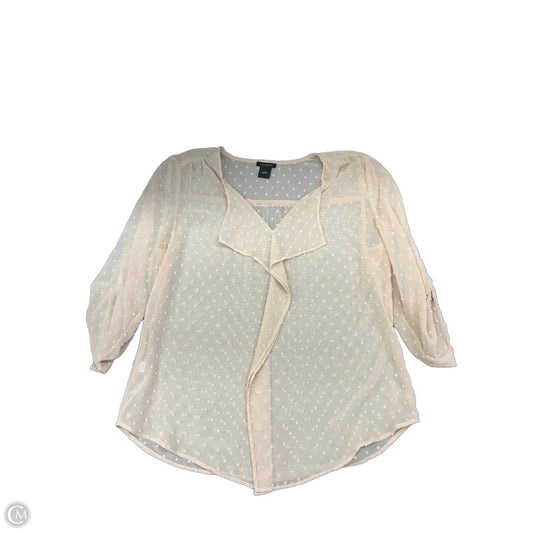 Top Long Sleeve By Ann Taylor In Beige, Size: S